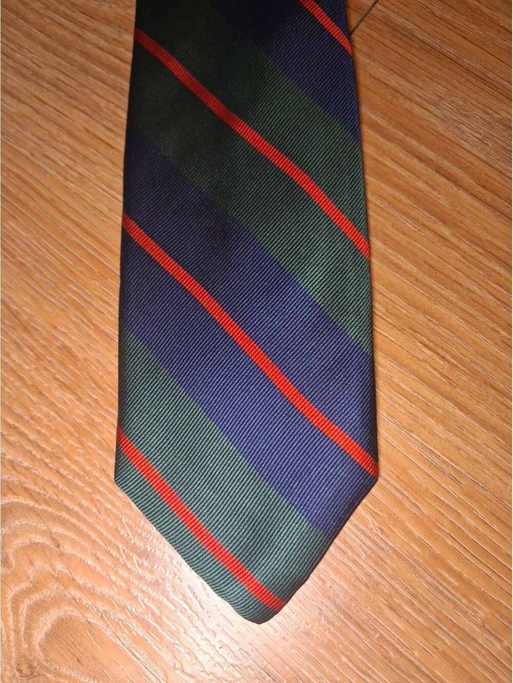 Robert Talbott Silk Tie Blue Green Red Striped Repp